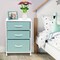 Sorbus Nightstand with 3 Drawers - Furniture Storage for Bedroom, Closet, Office Organization - Steel Frame, Wood Top, Pastel Fabric Bin